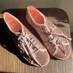 Sz 5.5 Keds x Kate Spade pink glitter sneakers